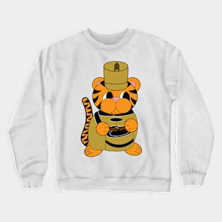 Marching Band Tiger Snare Drum Black and Gold Crewneck Sweatshirt